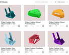 6 av Philips 7 för närvarande tillgängliga 3D-utskrivbara modeller