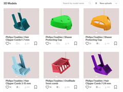 6 av Philips 7 för närvarande tillgängliga 3D-utskrivbara modeller