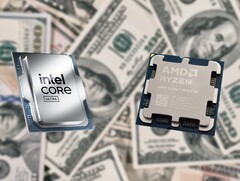 AMD och Intel kommer enligt uppgift att släppa efterföljare till sina nuvarande Zen 5 (bilden till höger) och Arrow Lake (bilden till vänster) processorer år 2026. (Bildkälla: Unsplash, Intel, Notebookcheck, redigerad)