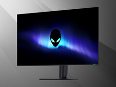 Alienware AW3226Q 32-tums 4K OLED-skärm, framifrån sett i vinkel