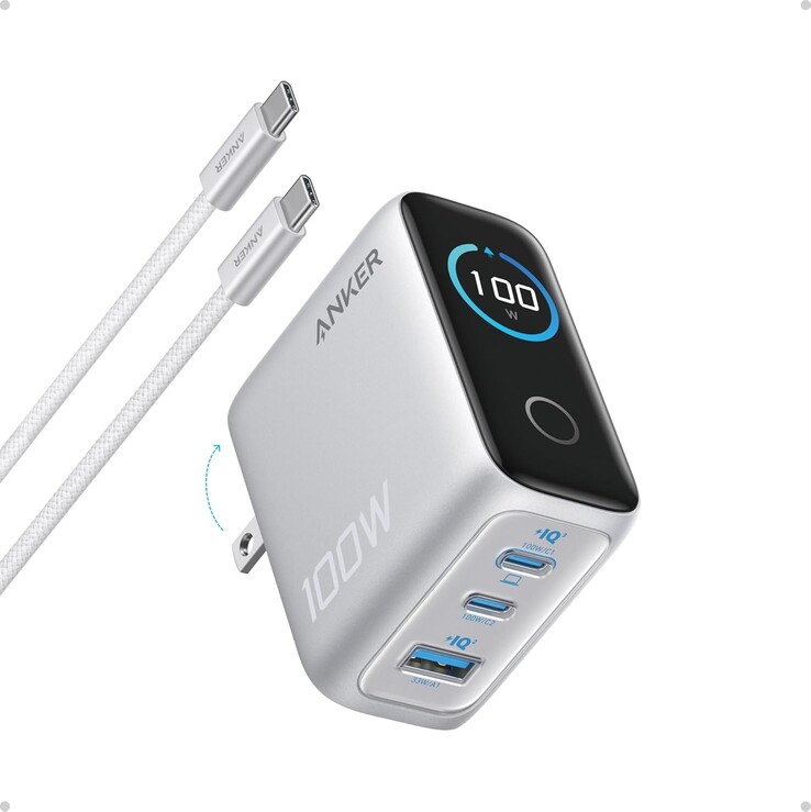 Anker-laddaren (100W, 3 portar, smart display). (Bildkälla: Anker)