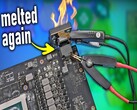RTX 4090 med smält 12VHPWR (Bildkälla: Der8auer YouTube-kanal)