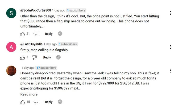 Topp 3 kommentarer från PhoneArenas video om Nothing Phone (3)