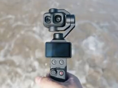 En närbild av DJI Osmo Pocket 4P med sina två kameralinser.