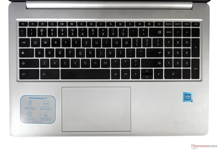 HP Chromebook 15a: Tangentbord och pekplatta