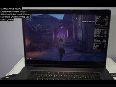 Star Wars Outlaws körs på en MacBook Pro M3 Max med Crossover Preview och Game Porting Toolkit 3.0 via D3DMetal-översättning på macOS Tahoe (Bildkälla: YouTube/Andrew Tsai)