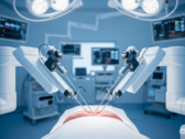 En illustrativ bild av den kirurgiska roboten i arbete (Bildkälla: AI-genererad bild)