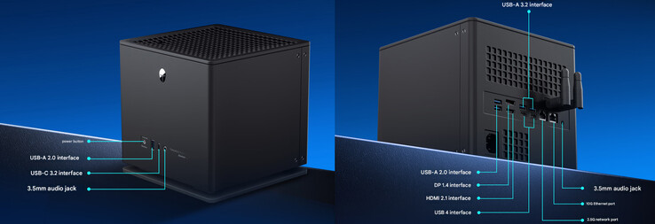 Design och portkonfiguration av Thunderobot AI Mini Workstation PC (maskinöversatt)