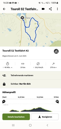 19 km lång teststräcka med den billiga, hopfällbara elcykeln Touroll S2