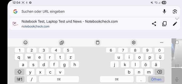Tangentbord horisontellt