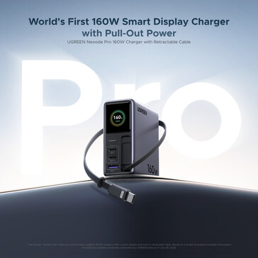 Laddaren Nexode Pro 160W har en inbyggd display