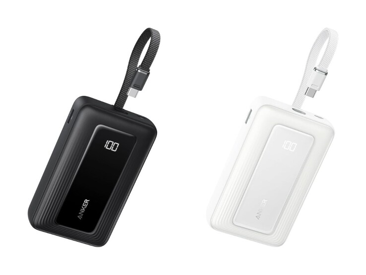 Den svarta (vänster) och den vita (höger) versionen av Anker Zolo Power Bank (20K, 45W) (Bildkälla: Anker)