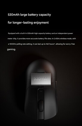 Påstådd batteritid för Xiaomi Gaming Mouse 2 (maskinöversatt)