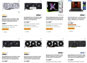 RTX 5070 Ti pris på Newegg. (Bildkälla: Newegg)