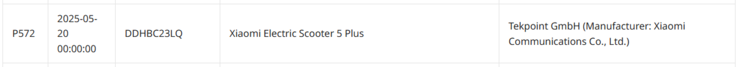 Xiaomi Electric Scooter 5 Plus har certifierats av KBA. (Bildkälla: escootershop.com)