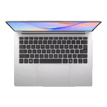 Asus Vivobook S14 visad ovanifrån med tangentbord och pekplatta