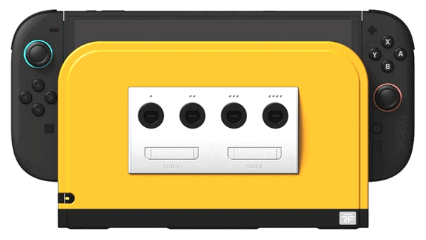 BattleDock-adaptern kommer att ha utbytbara frontplattor. (Bildkälla: Retro Fighters/Kickstarter)