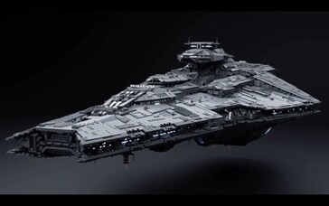 Vår referensbild SHIP-001 av det byggda skeppet, skärmdump från vår första video