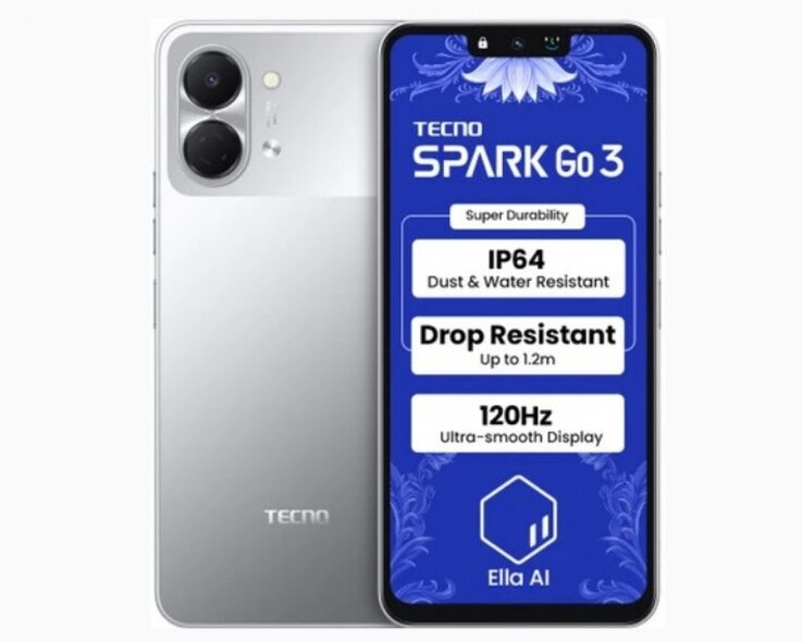 Tecno Spark Go 3 smartphone har en 6,74-tums LCD-skärm (Bildkälla: Tecno)