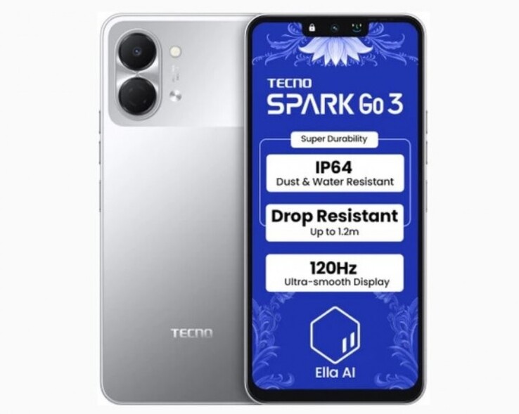 Tecno Spark Go 3 smartphone har en 6,74-tums LCD-skärm (Bildkälla: Tecno)