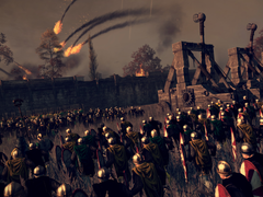 En bild som visar en belägring och onager i Total War: Attila.