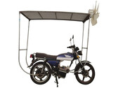 Den vind-/solkraftsdrivna motorcykeln. (Bildkälla: YongLE Risheng)