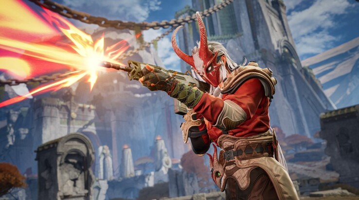 En karaktär som skjuter i Highguard. 