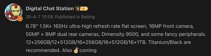 Läckta specifikationer för den potentiella OnePlus Ace 6 Ultra.