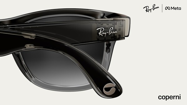 Ray-Ban Meta x Coperni Limited Edition-glasögonen har en transparent svart båge. (Bildkälla: Meta)