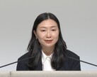 Sonys finansdirektör Lin Tao under den senaste resultatrapporten.
