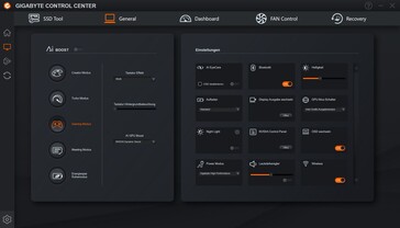 Lägena i Gigabyte Control Center