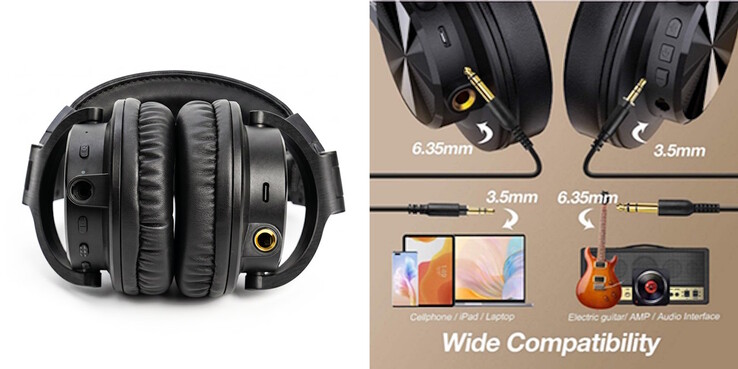 Hörlurarna OneOdio Fusion A70 Gen 2 kan anslutas trådlöst eller med kabel till ljudkällor.