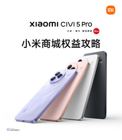 Xiaomi Civi 5 Pro kommer att finnas tillgänglig i fyra färger. (Bildkälla: Xiaomi)