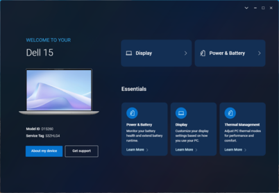 Dell Optimizer: Landningssida