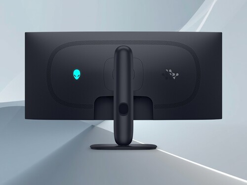 Bild på baksidan av Alienware AW3426DW, en 34-tums QD-OLED-skärm