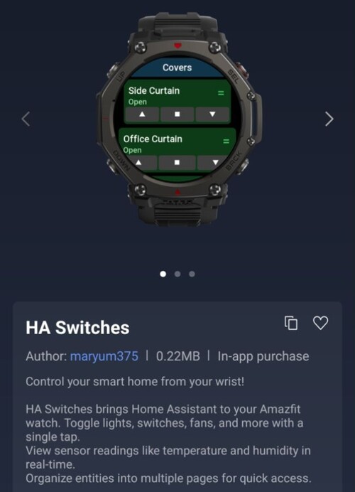 HA Switches Zepp Mini-app för Amazfit-smartklockor
