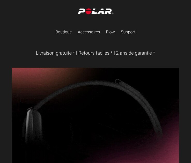 En teaserbild av Polars kommande bärbara produkt som delades i ett e-postmeddelande till Polars kunder. (Bildkälla: u/Ok-Employee-8939 via Reddit)