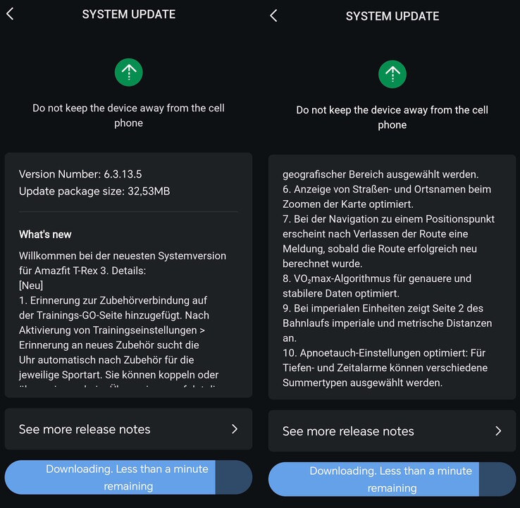 Uppdateringen till version 6.3.13.5 innehåller även nya funktioner