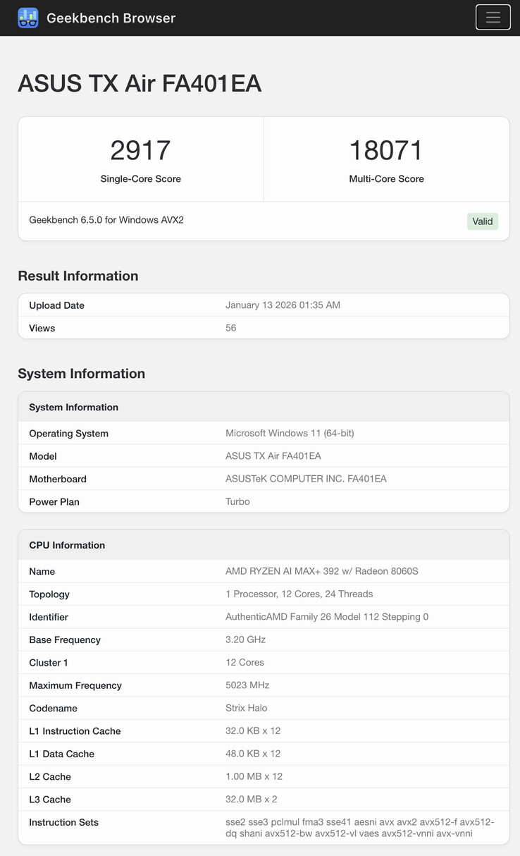 (Bildkälla: Geekbench)