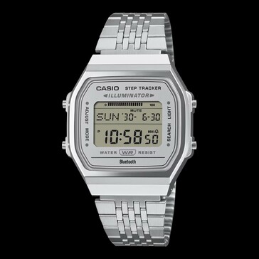 Casio ABL-100WE-7A med silverfärgad urtavla samt silverfärgat boett och armband.