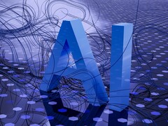 En dekorativ bild som stavar &quot;AI&quot; (Bildkälla: Steve Johnson via Unsplash; beskuren)
