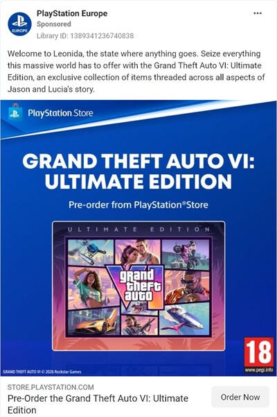 PlayStation Store-annons visar den slutgiltiga PEGI-åldersmärkningen för GTA 6 på PS5