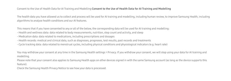Samsung Health uppmanar användarna att dela sina hälsodata för att träna AI-systemet.