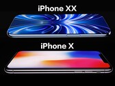 Påstådd rendering av iPhone XX/20 (överst), iPhone X (nederst).