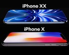Påstådd rendering av iPhone XX/20 (överst), iPhone X (nederst).