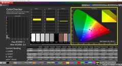 CalMAN ColorChecker (profil: P3, målfärgrymd: P3)