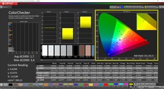 CalMAN ColorChecker (profil: P3, målfärgrymd: P3)