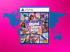 GTA 6 PS5-förpackning visad med världskarta