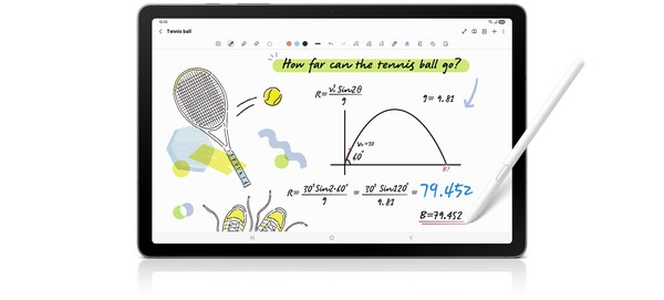Galaxy Tab S10 Lite har en funktion för matematiklösning inbyggd i appen Samsung Notes. (Bildkälla: Samsung)