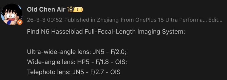 Läckan avslöjar kameradetaljer för Oppo Find N6.